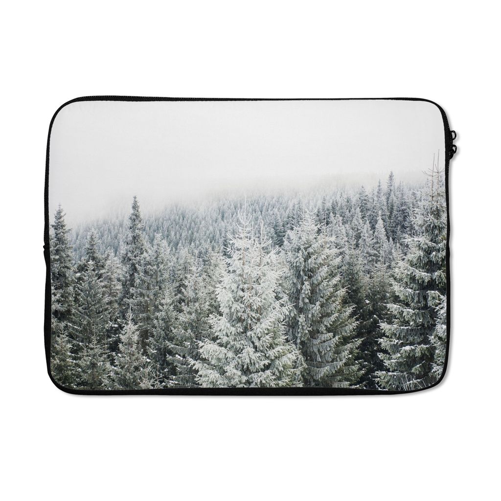 MuchoWow Laptop Hülle 13 Zoll Wald - Schnee - Winter - Jahreszeiten - Tannenbaum Laptoptasche - Laptophülle - Sleeve - Rundumschutz