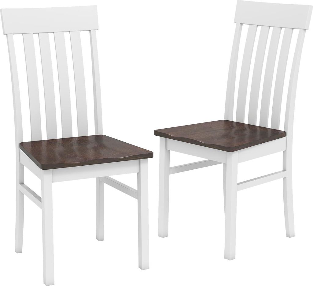 COSTWAY 2er Set Esszimmerstühle, Küchenstühle Holz mit Rückenlehne, Esstisch Stühle bis 150 kg, Stühle für Esszimmer Küche Wohnzimmer (Waln...
