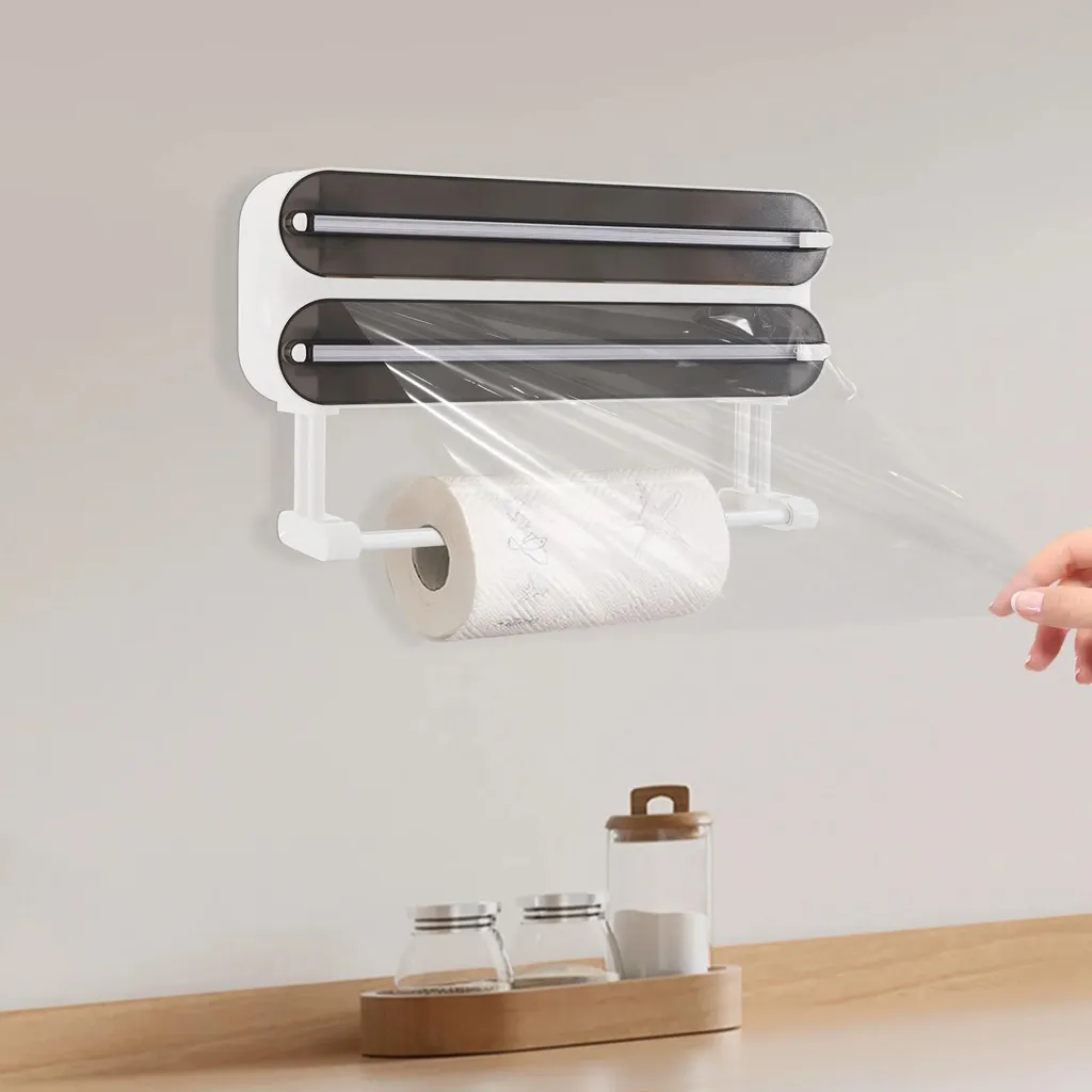 Dispenser Cucina 3 in 1 Taglia Pellicola e Alluminio - Salvaspazio ABS