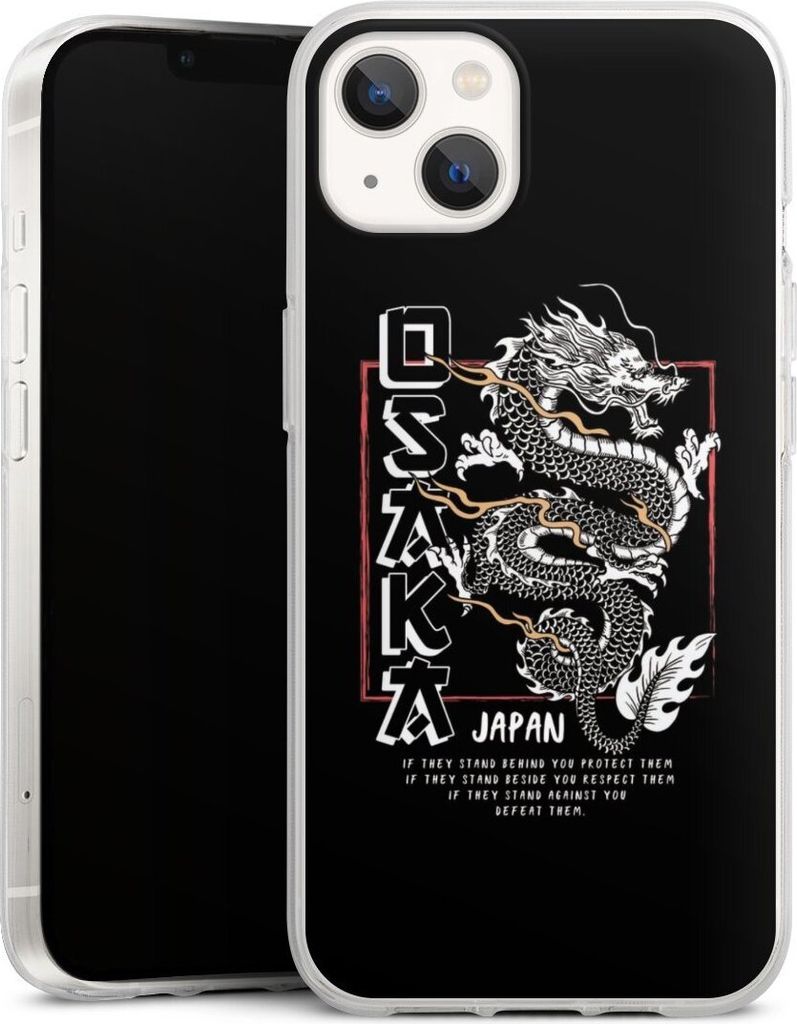 DeinDesign Handyhülle für Apple iPhone 13 Silikon Hülle Case Smartphone Schutzhülle Drache Japan Meer