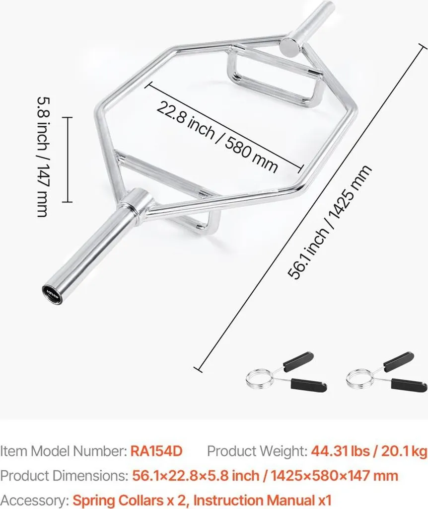 Barre hexagonale de squat et deadlift pour musculation dos