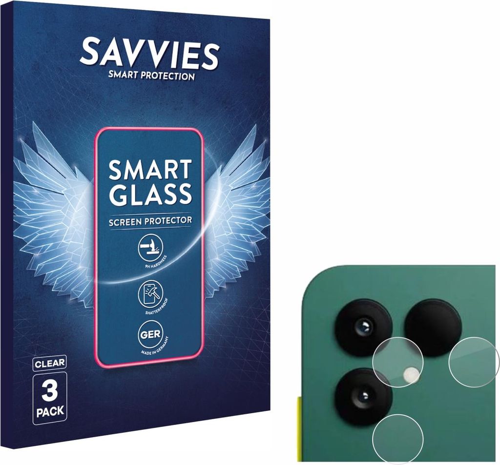 3x Savvies Schutzglas Folie für Fairphone 6 (NUR Kamera) 9H Panzer Schutzfolie Glas Displayschutz klar transparent