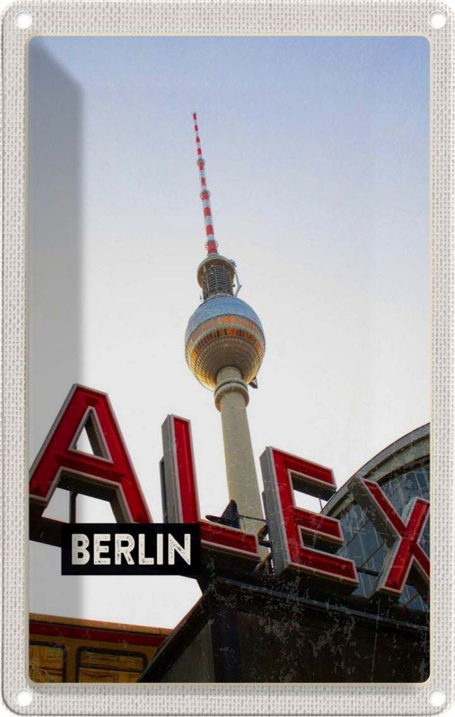 vianmo Blechschild 18x12 cm Berlin Deutschland Alexanderplatz Bildmotiv Reisemotiv Abenteuer Reisen Urlaub