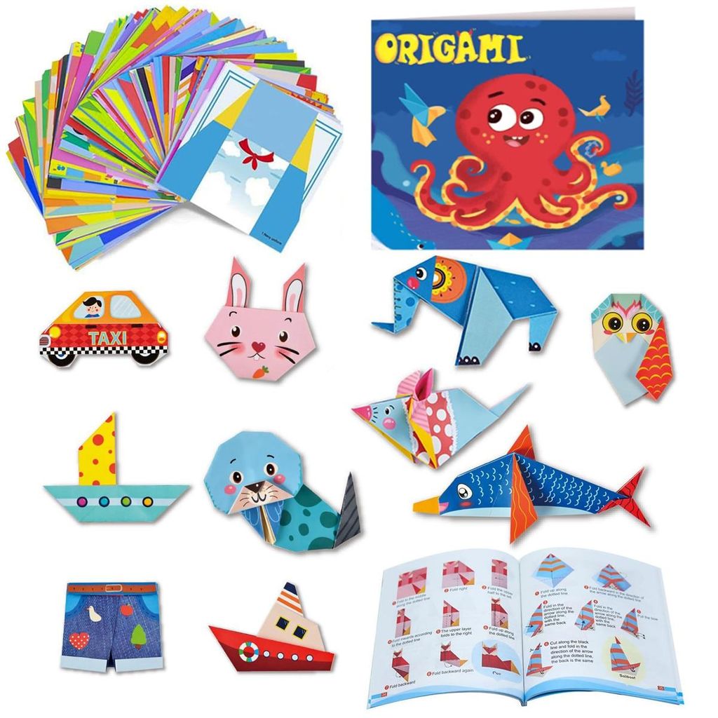 152 Blaetter Origami Papier, Bunte Origami Kit mit Anleitungsbuch und Aufbewahrungsbox, Kreatives Basteln Lieferungen fuer Maedchen Jungen, fuer He...