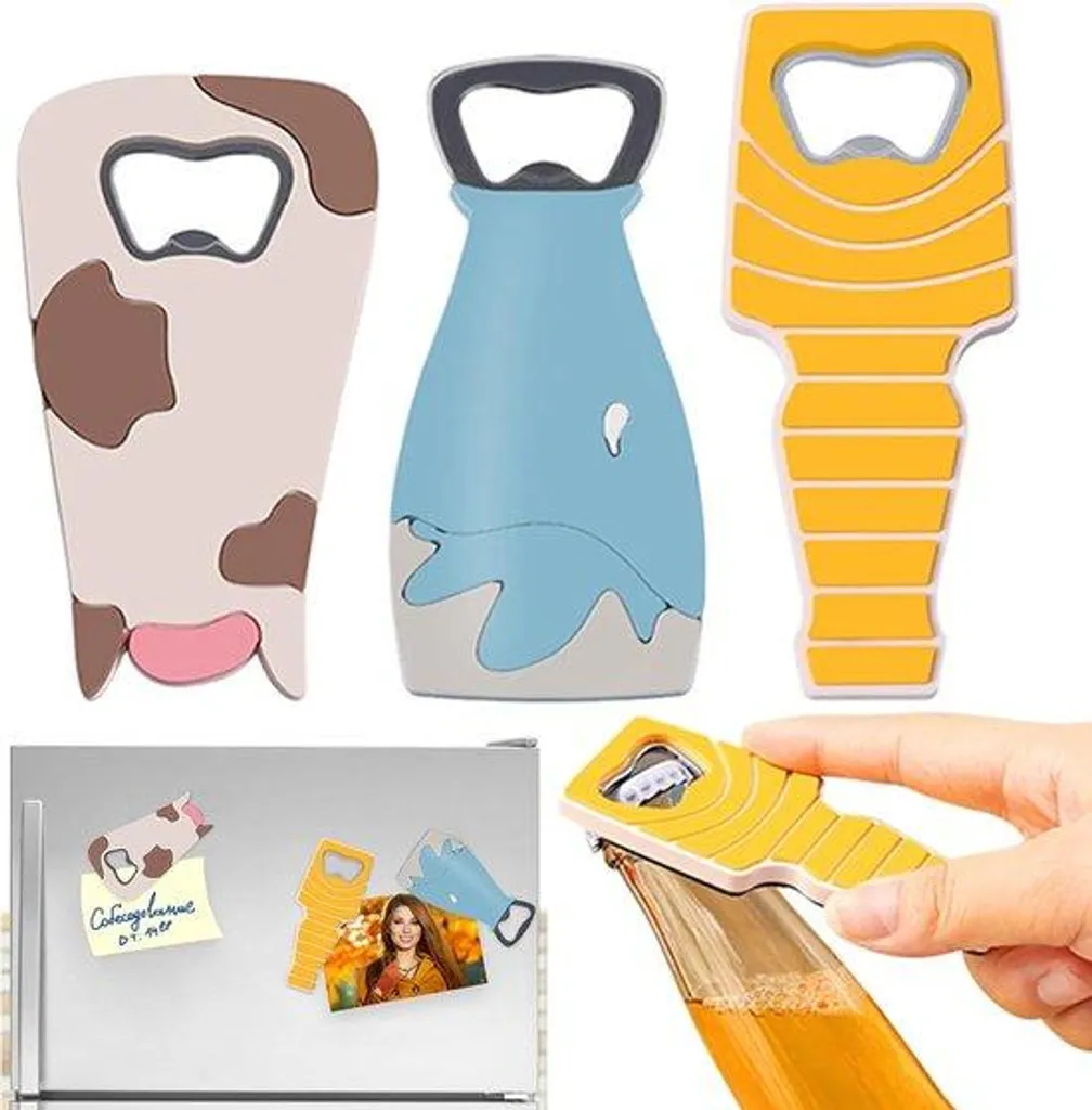 Ouvre-boîte manuel magnétique : lot de 3 avec motifs pour pique-nique