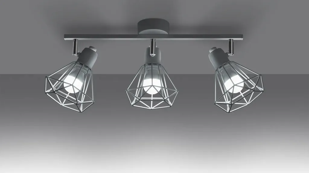 Lampada ARTEMIS 3 Sollux Bianco Acciaio | Plafoniera Moderna E14 3 Luci - 11