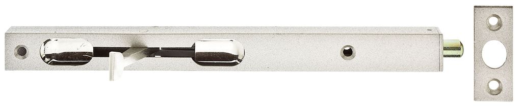 Alberts Rohrkantriegel mit Hebel silberfarbig lackiert mit Schließblech 220 x 20 x 15 mm Bolzen-Ø 10 mm
