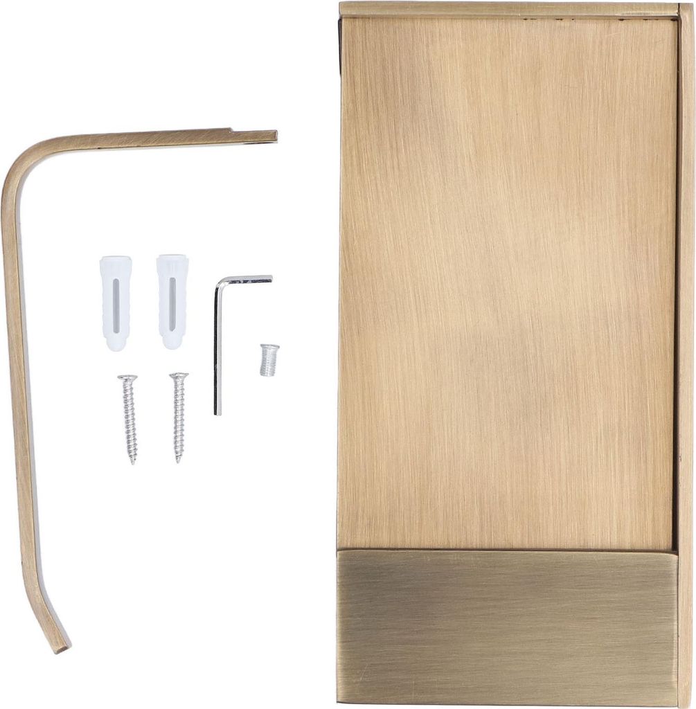 Toilettenpapierhalter mit Handyablage, antikes Toilettenpapierregal aus Kupfer, goldener Toilettenpapierhalter mit Ablage für die meisten Papierro...