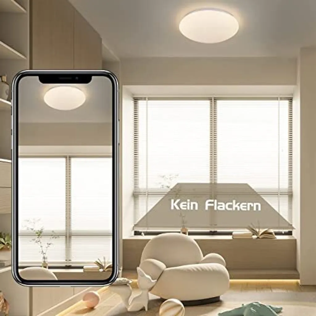 Plafonnier LED Dimmable avec Télécommande 37W pour Salon et Cuisine - 4