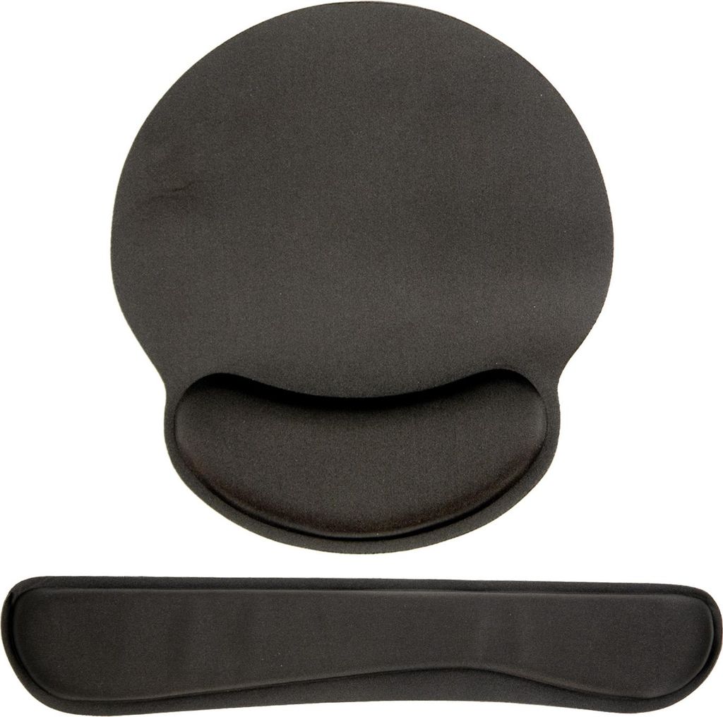 Cadorabo 2-teiliges Set ergonomisches Mauspad und Tastatur Gelenkauflage in Schwarz - Rutschfeste Unterlage mit Handgelenkstütze für Maus und Tas...