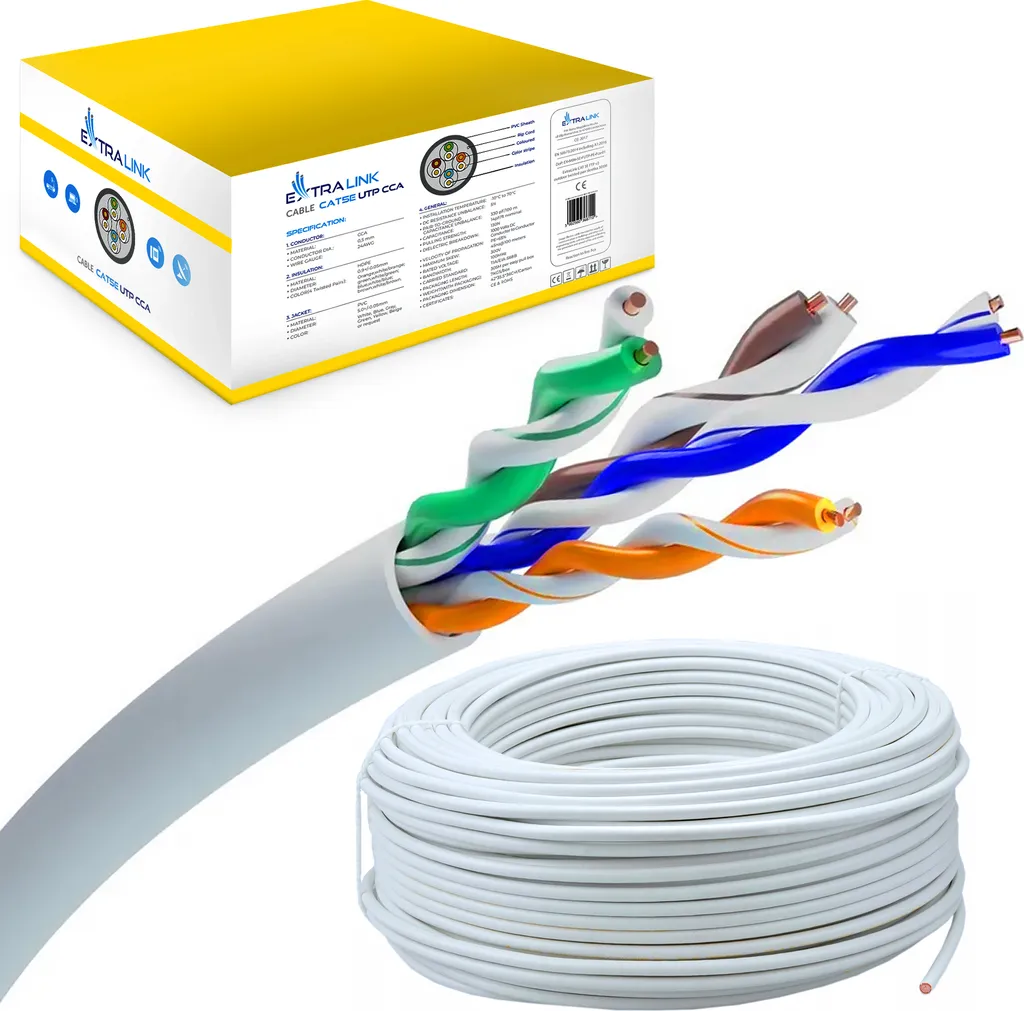 Cavo di Rete Extralink CAT5E 100M - Soluzione Networking Business V2