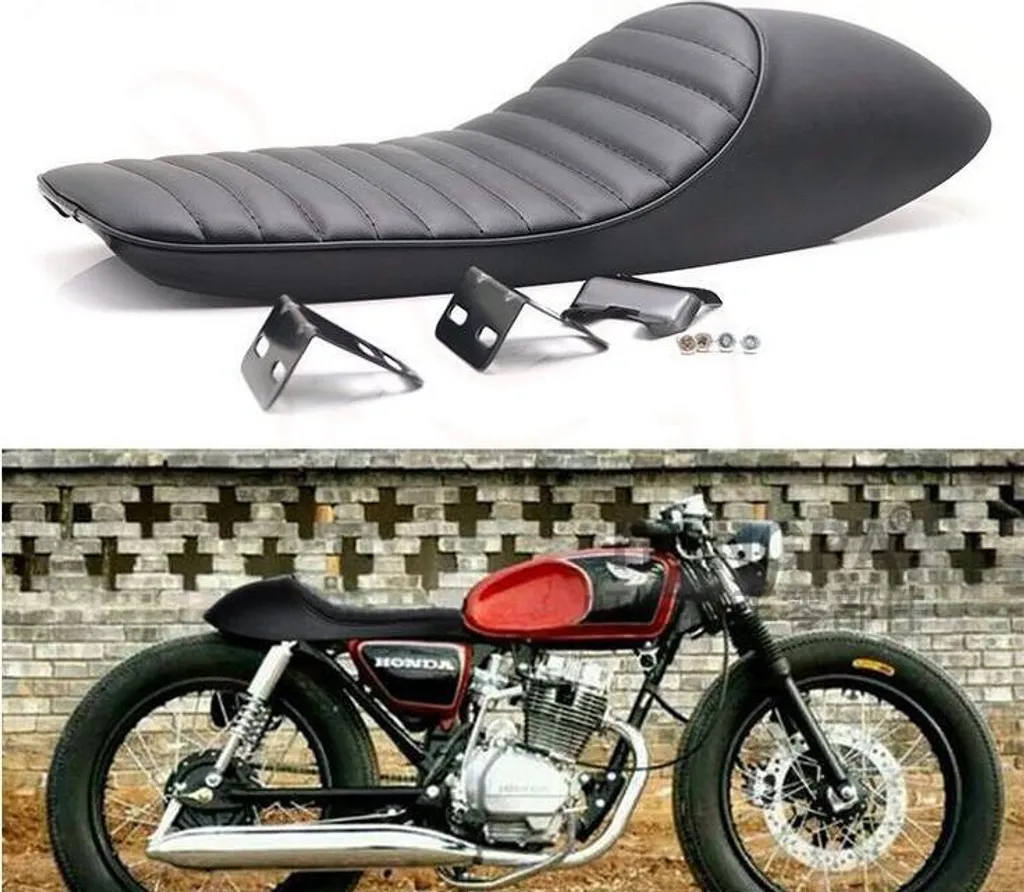 Sella Moto Cafe Racer per Honda CB Series | Vintage Nero 62x21.5cm