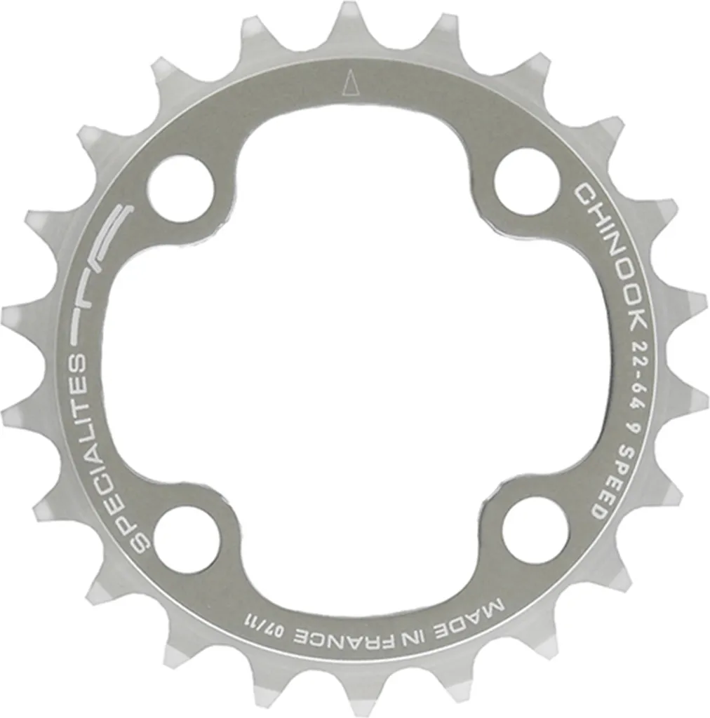 Plateau TA Chinook 24Z argenté Ø64 intérieur pour VTT performance
