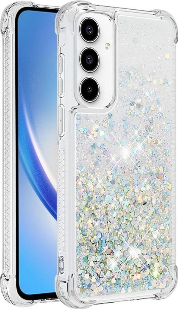 Samsung Galaxy A35 Hülle - Coverup Liquid Glitzer Back Cover - Silber
