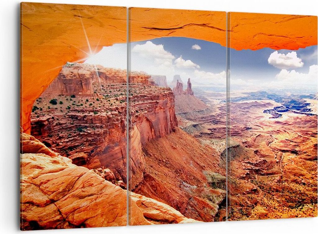 Bild auf Leinwand - Leinwandbild - Amerika arizona schlucht geologie - 105x70cm - Wand Bild - Wanddeko - Leinwanddruck - Bilder - Kunstdruck - Lein...