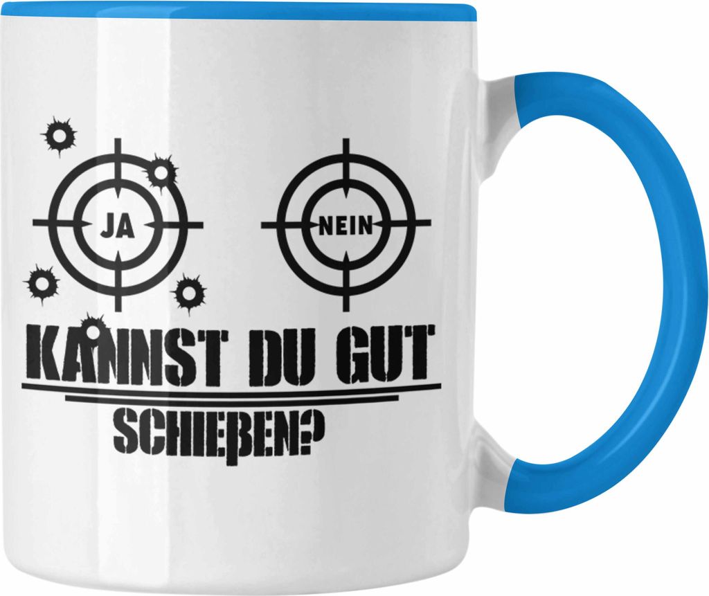 Trendation - Sport-Schütze Tasse Geschenk Schützenfest Geschenkidee Schießsportler Spruch (Blau)