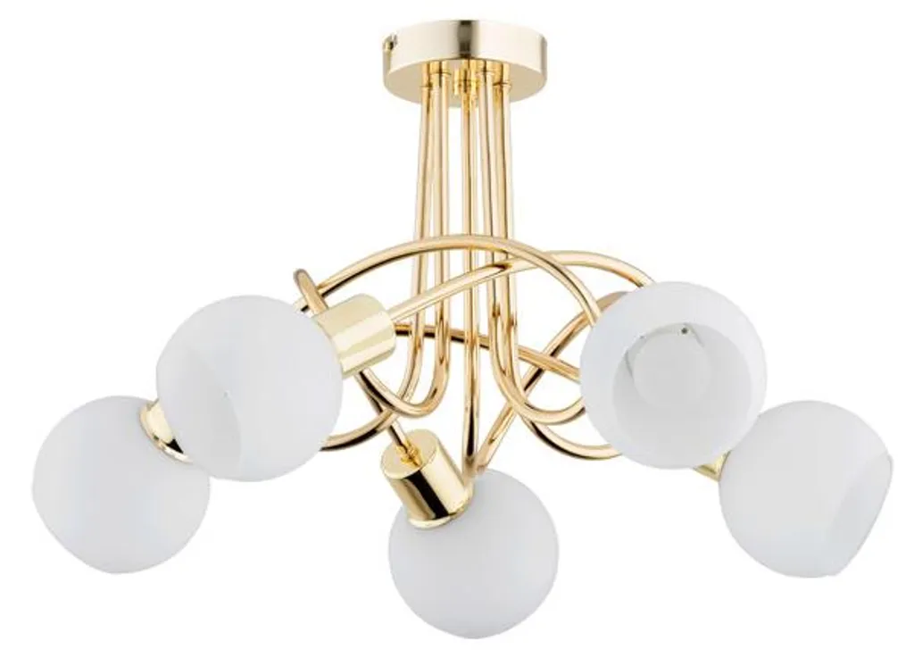 Plafonnier 5 lumières en métal doré ERYKA diamètre 53 cm IP20 Alfa