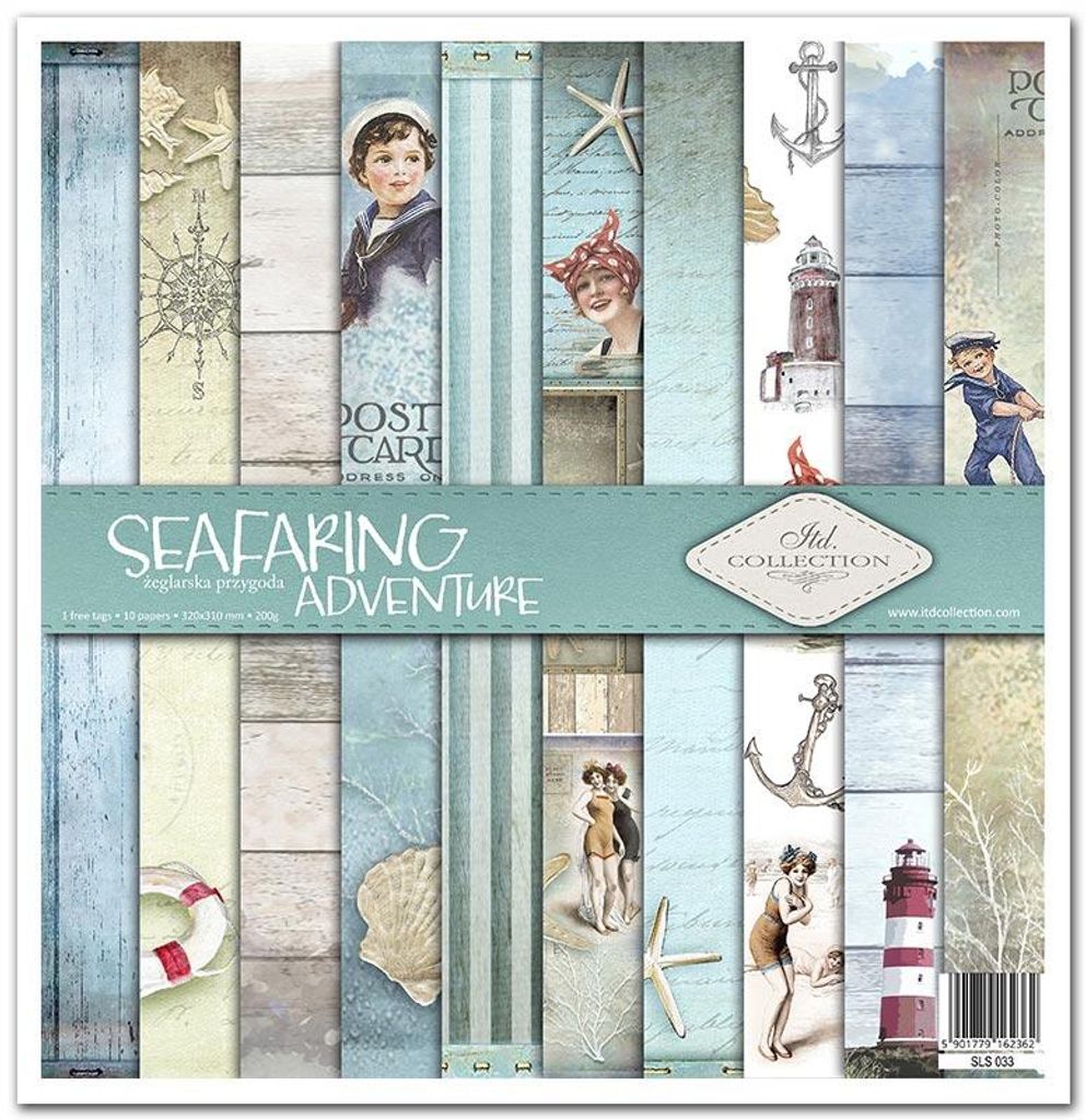 Scrapbooking-Papier Set 30×30 cm – SLS-033 Seafaring Adventure – ITD Collection