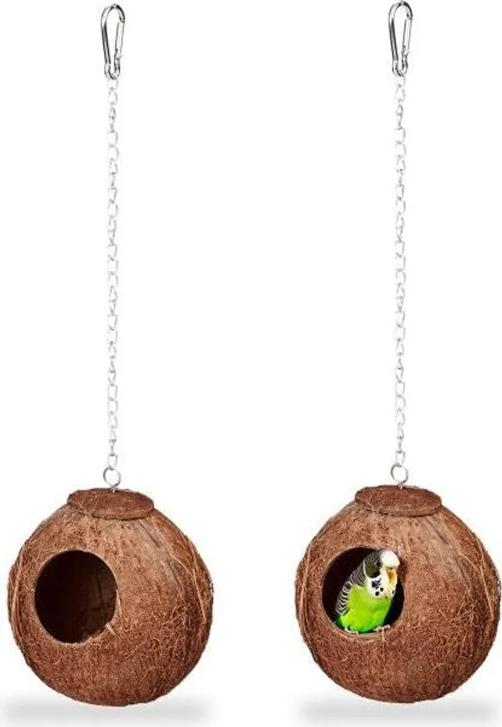 2 Casette Nido in Cocco per Uccellini | Tradizione Artigianale Giardino