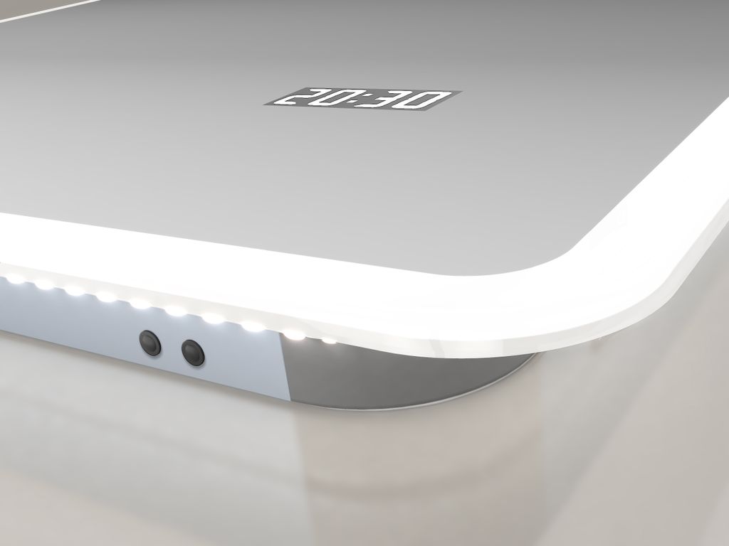 Talos Sun LED Badspiegel 120x70cm - Beleuchteter Spiegel Mit Digitaluhr & Alurahmen