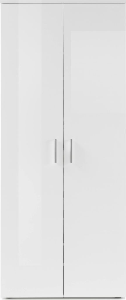 Schuhschrank LINCOLN Garderobenschrank Flurschrank Dielenschrank weiß glanz 80 cm