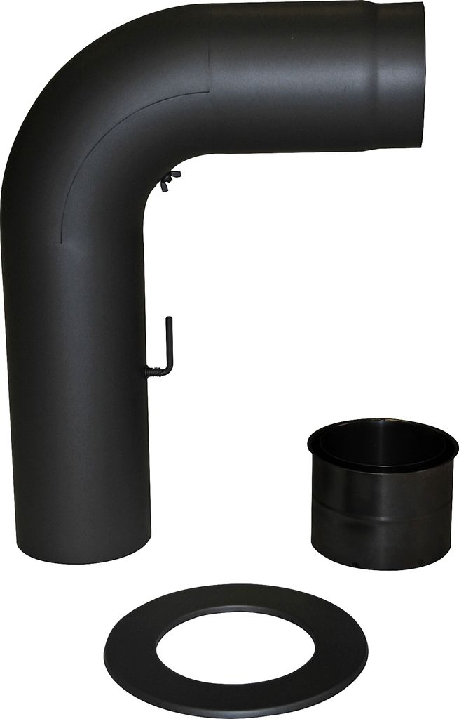 Anschluss-Set rund glatt gezogen schwarz