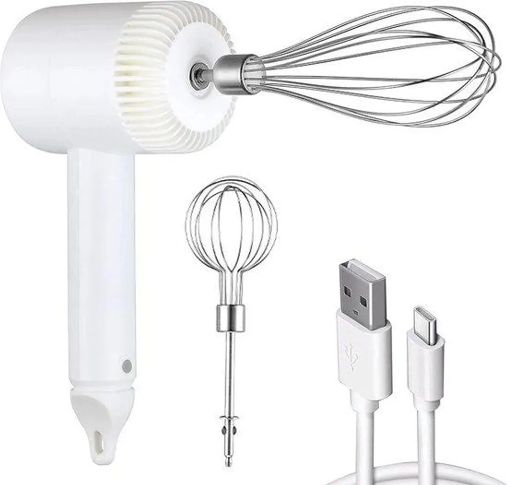 Batteur rechargeable 3 vitesses avec fouets inox pour pain et mousse