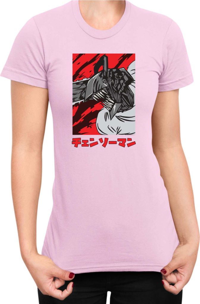 Damen T-Shirt Manga Japan Anime Comics Animation Chainsaw Anime manga Man 13, Lady L / Hellrosa