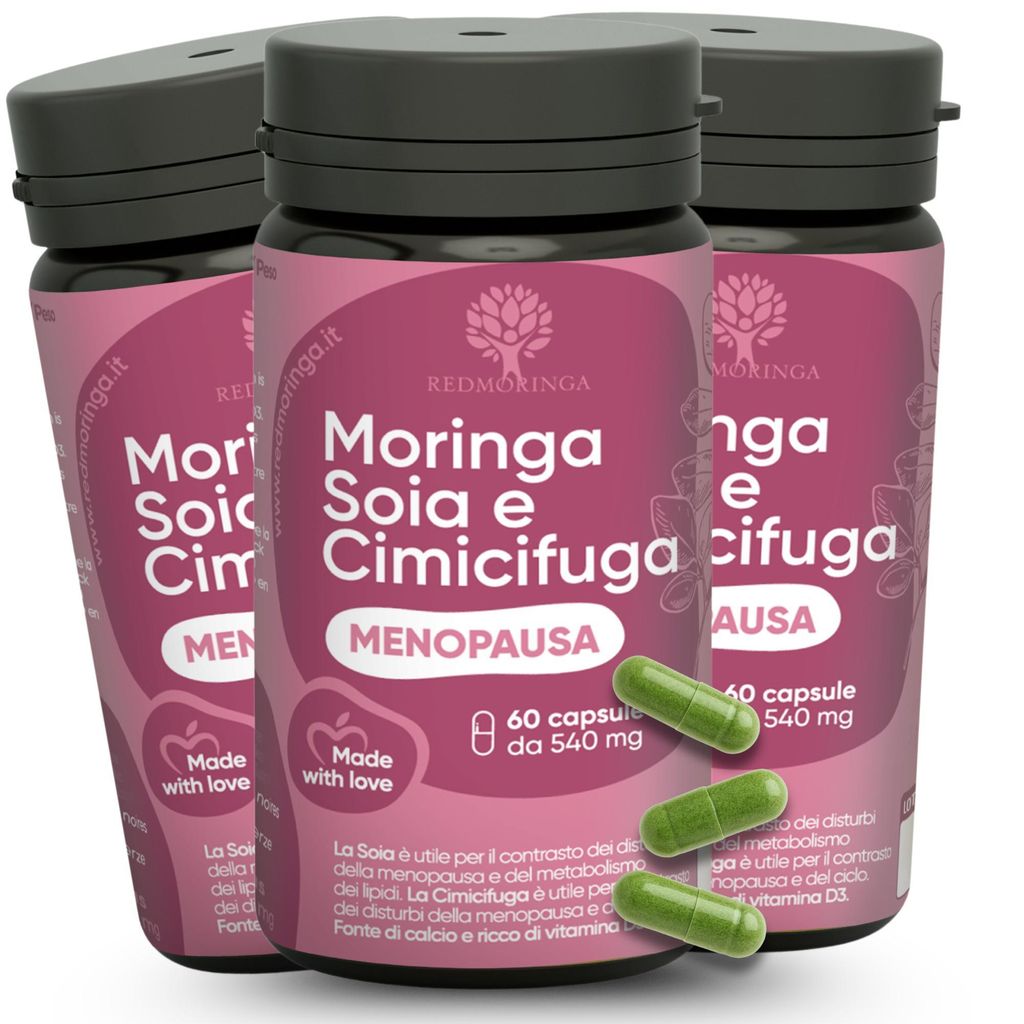 RedMoringa - Wechseljahre & Hitzewallungen Ergänzungsmittel - 3 Flaschen