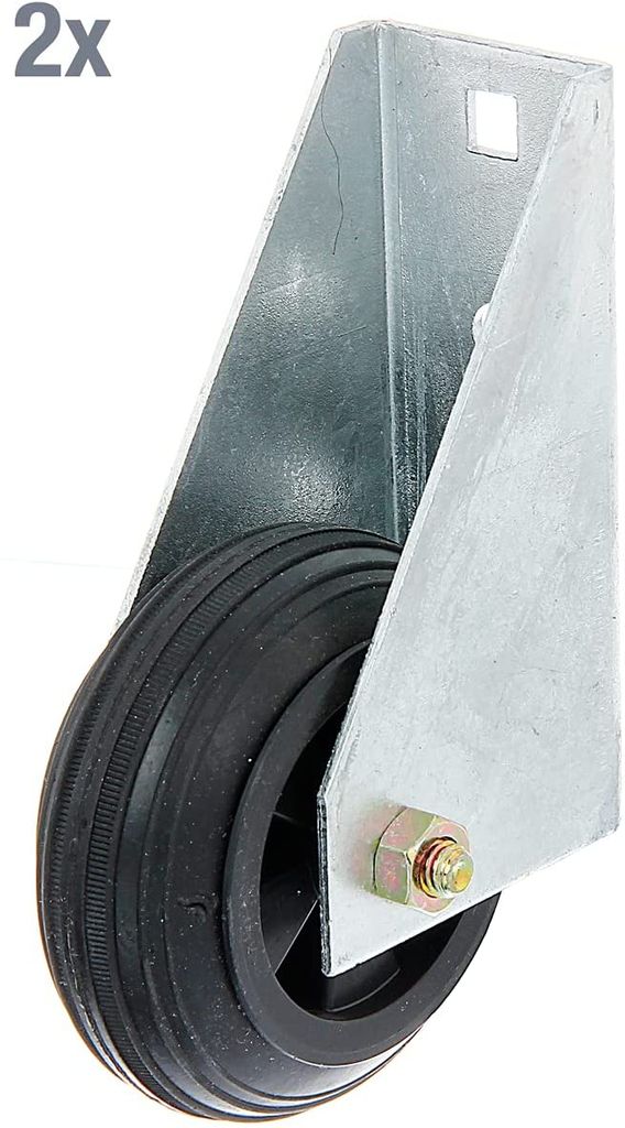 2-tlg. Federbelastete Torrollen Set | 100mm Gummiräder Mit 100kg Tragkraft Für Schiebetore