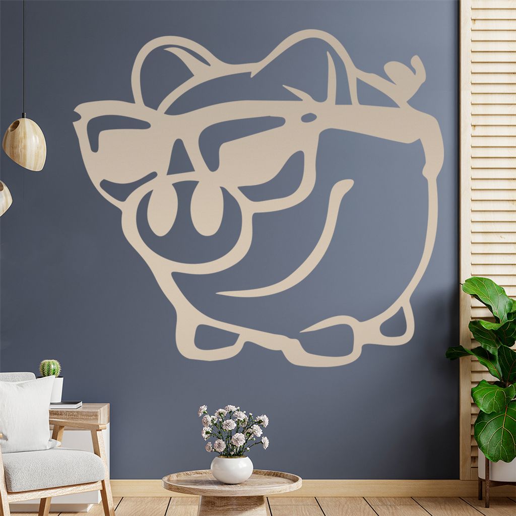 Sparschwein Spardose Wandtattoo Wandaufkleber Wall Sticker - Dekoration, Küche, Wohnzimmer, Schlafzimmer, Badezimmer