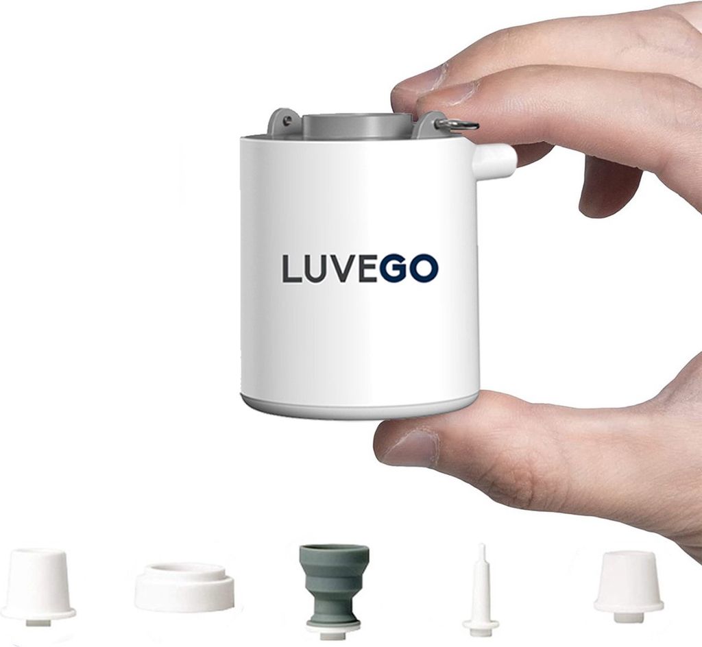 Luvego elektrische Mini Luftpumpe - Minipumpe - wiederaufladbar mit  mitgeliefertem USB Kabel - ideal zum Aufblasen von Luftmatratzen,  Schwimmringen
