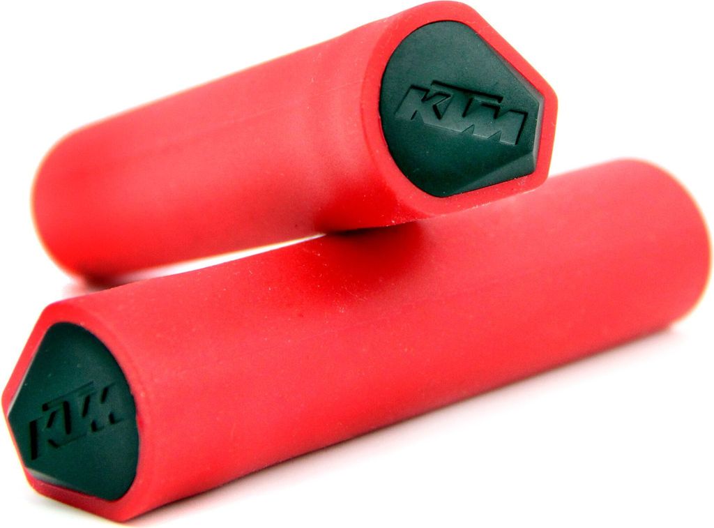 1 Paar KTM Fahrrad Silikon Lenker Griffe, absorbiert Stöße, waschbar, wahlweise in Rot Blau Grün Orange Schwarz Weiß, Farbe:Rot