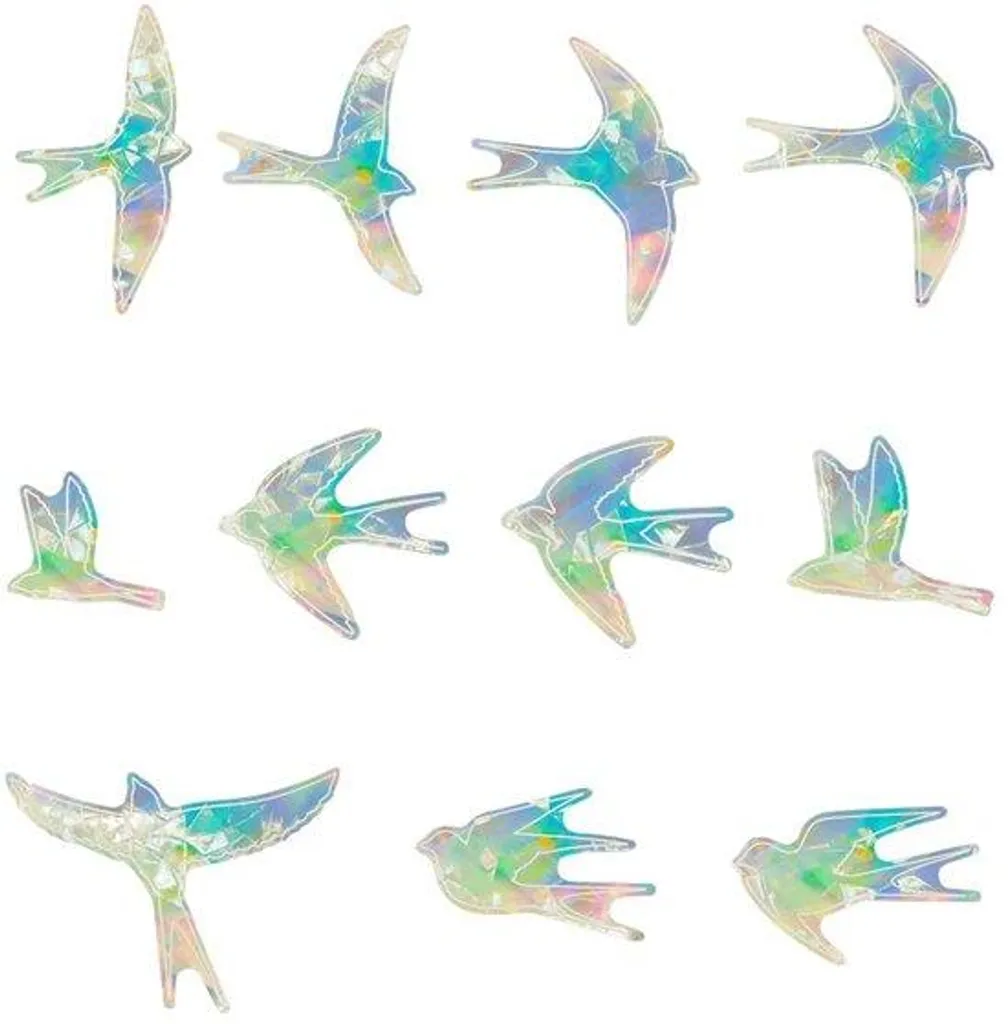 Autocollants oiseaux anti-chocs fenêtre - Pack 11 grands stickers