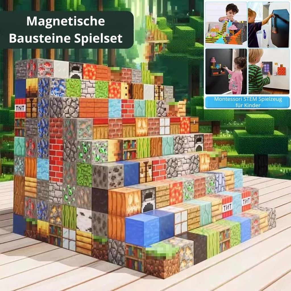 300-tlg. Magnetische Bausteine Spielset - Montessori STEM Produktbild 