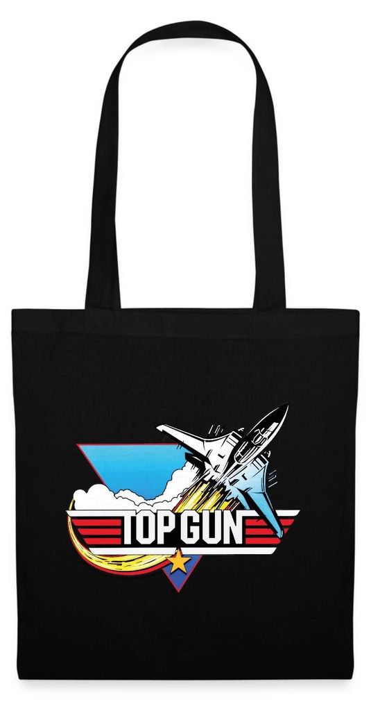 Spreadshirt Top Gun Kampfjet Logo Stoffbeutel, One size, Schwarz