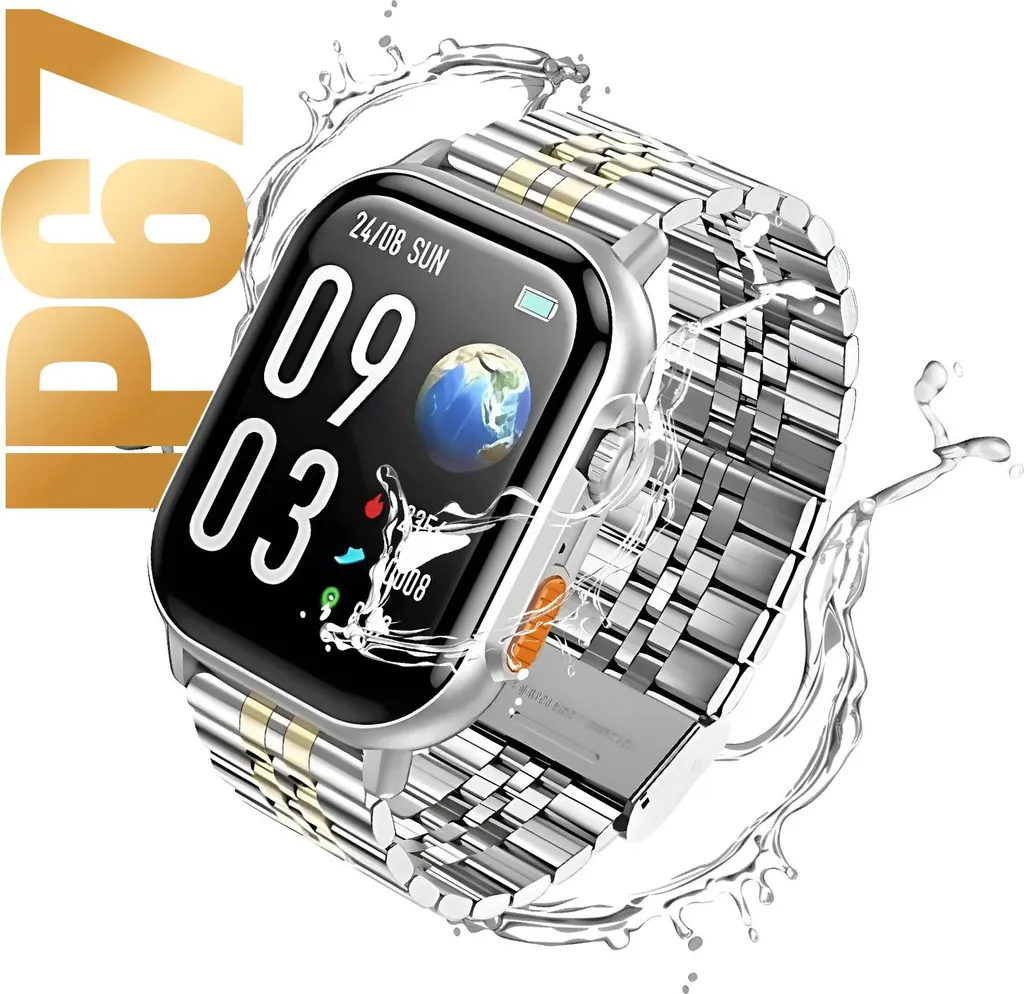 Smartwatch Hoco DYD02 Montre Connectée 2,02'' Appel Bluetooth Or Argent - 3