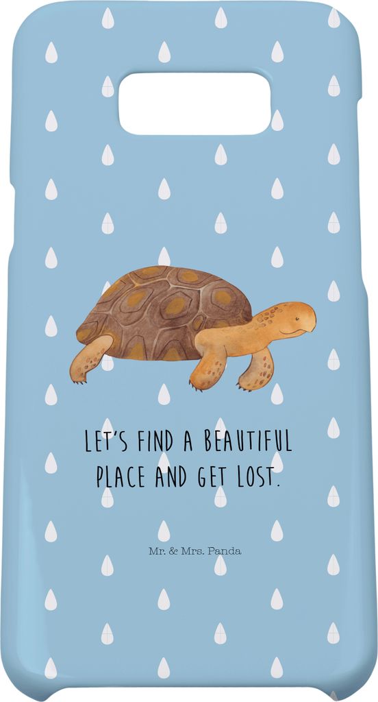 Mr. & Mrs. Panda Samsung Galaxy S8 plus Handyhülle Schildkröte Marschieren - Blau Pastell - Geschenk, Cover, Schildkröten, Inspiration, Handy, N...