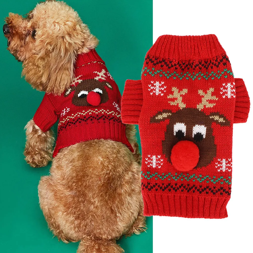 Maglione per Cane Taglia L Rosso - Soluzione Freddo Invernale - 2