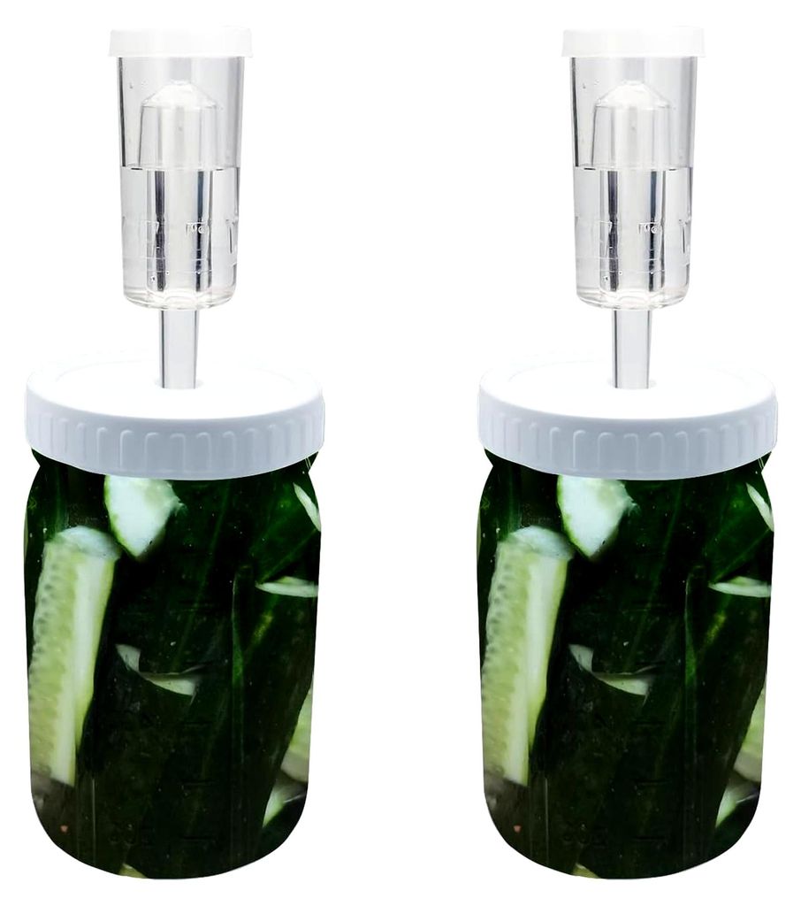 Fermentiergläser 2 Stück 1 Liter mit Luftschleuse, Klarglas, geeignet für Einmach- und Fermentierzwecke, ideal zur Lagerung von Kimchi, Pickles ...