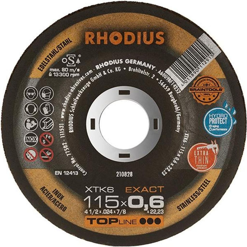 Rhodius XTK6 EXACT 210828 Cutting disc (off-set) 115 mm 1 Immagine del prodotto 
