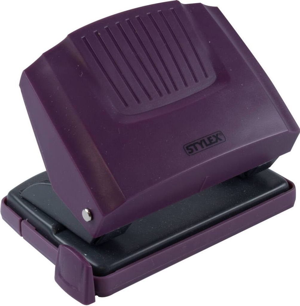 Bürolocher / Metallgehäuse mit Ansatzschiene / Farbe: violett
