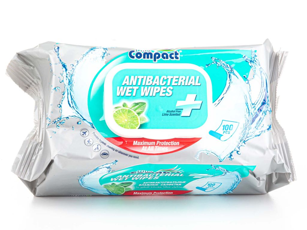 Ultra Compact Feuchttücher antibakteriell 100 Stk. Produktbild