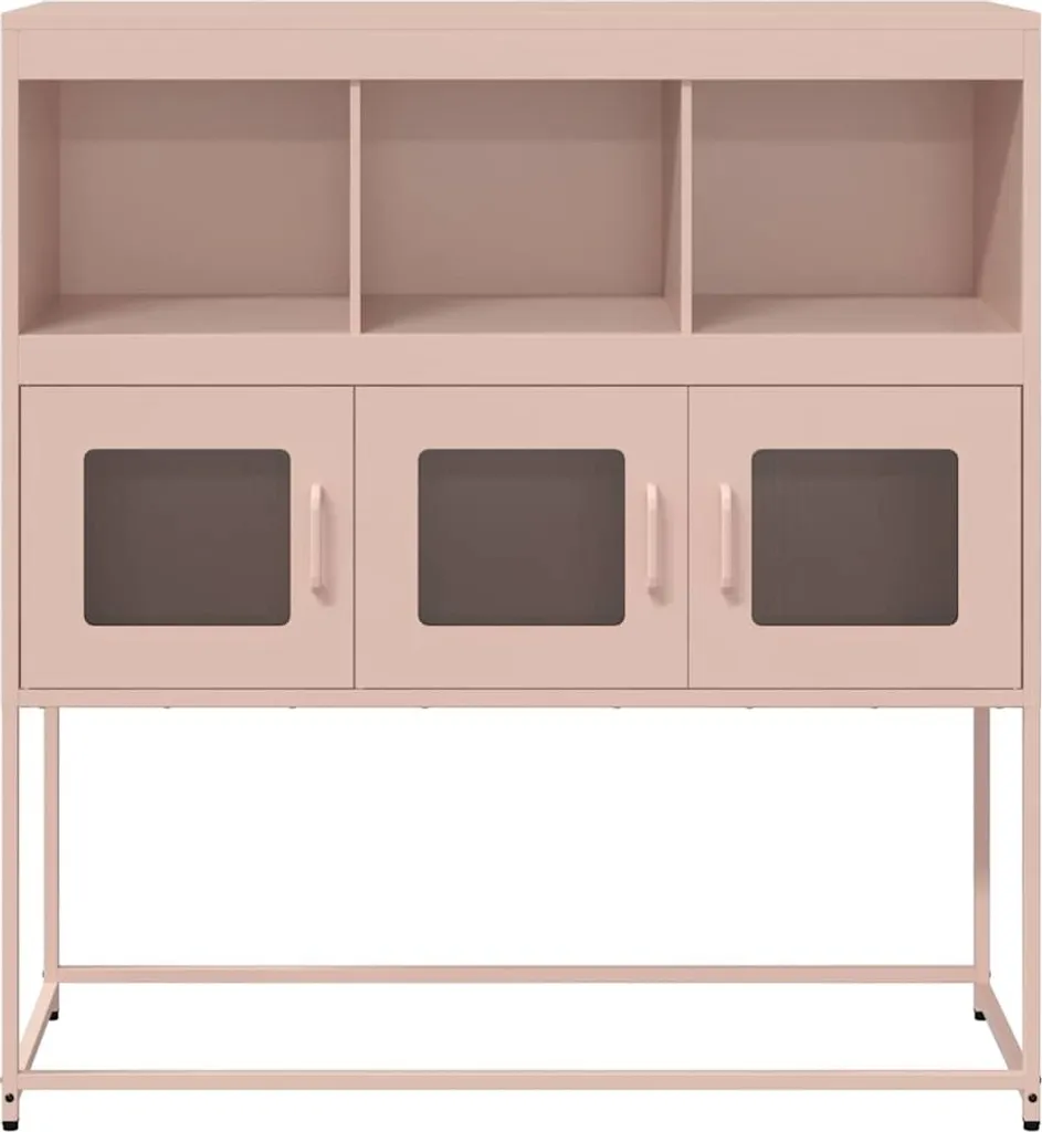 Credenza Rosa 100,5 cm Acciaio Laminato a Freddo - Vetrina Multiuso - 5