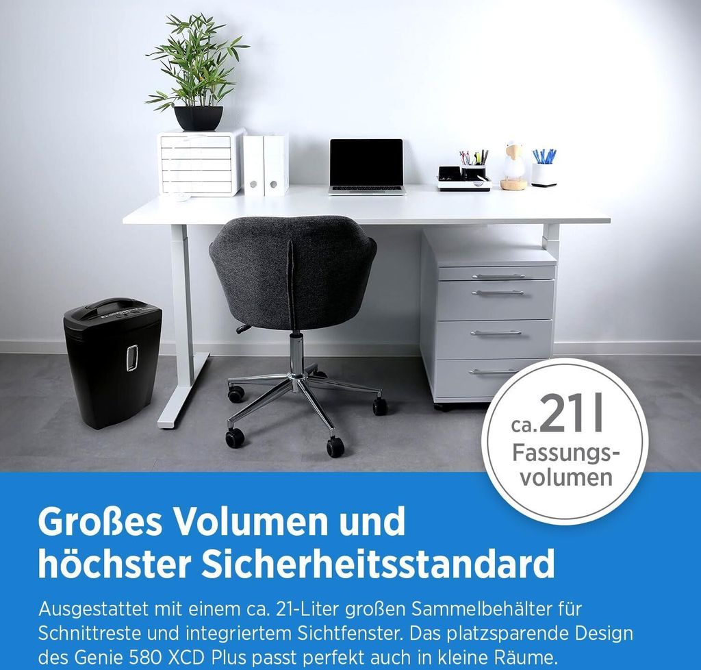 GENIE Aktenvernichter 580 XCD Plus schwarz Produktbild 9