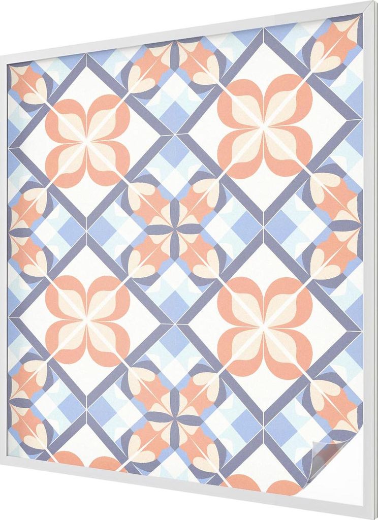 Buntglas Fensterfolie – 116x100 cm – Stained-Glass Design – blickdichte dekorative Sichtschutzfolie – selbstklebend, UV-Schutz – Blumenmu...