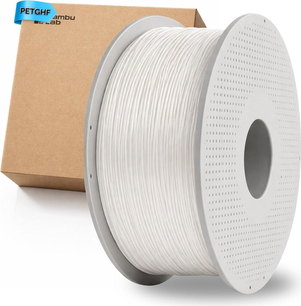 1x Bambu Lab PETG-HF mit Spule weiss Filament 33100 3D-Drucker Zubehör