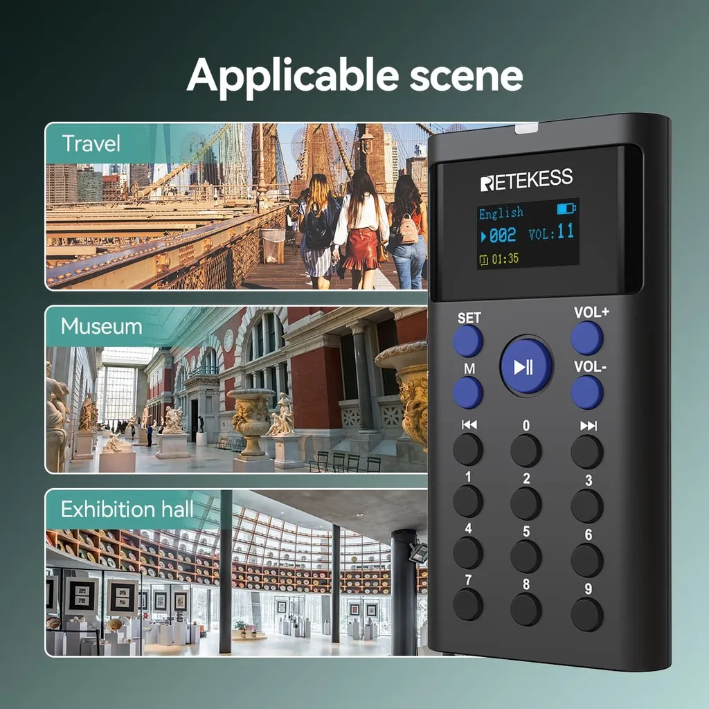 Système d'autoguidage Bluetooth Retekess TT128 pour Musées et Expos