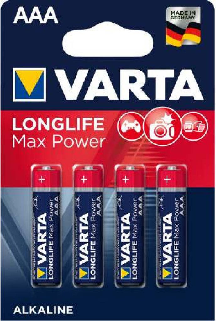 VARTA Longlife Max Power AAA Micro Mignon LR03 Max Tech Blister Batterien