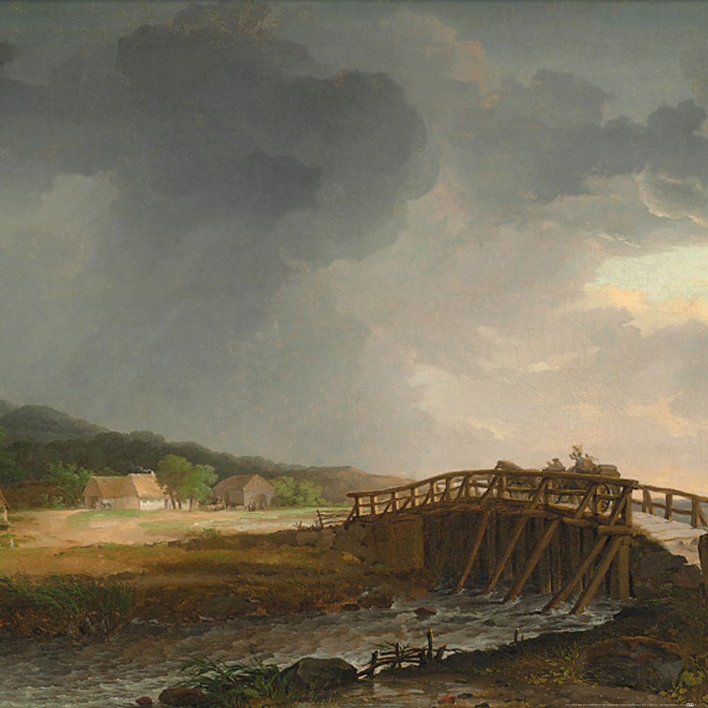 Johan Christian Dahl Kunstdruck Bild - Brückeœber Tryggevà lde..., 1815 (70 x 70 cm)